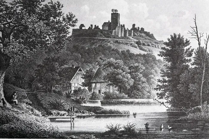 Framed Print : Ravensburg in 1865, historic city view