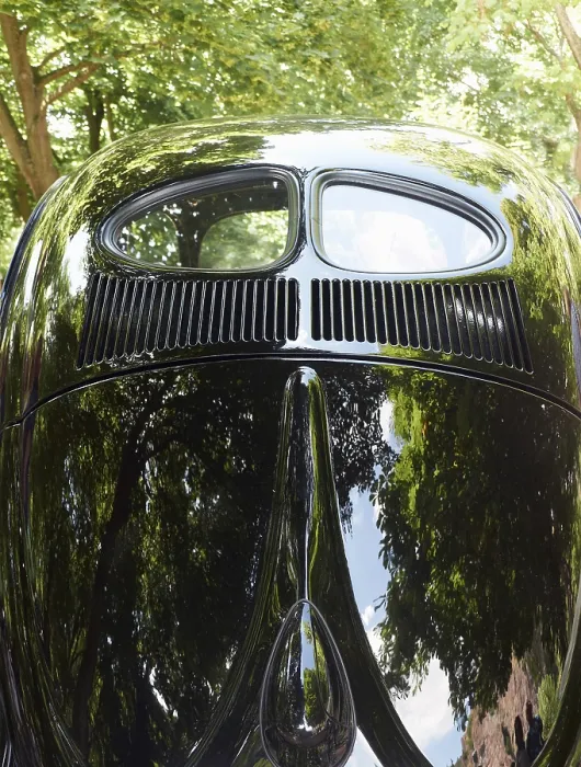 Framed Print : Rear view of a VW Beetle with a prezel window Framed Print : Rear view of a VW Beetle with a prezel window