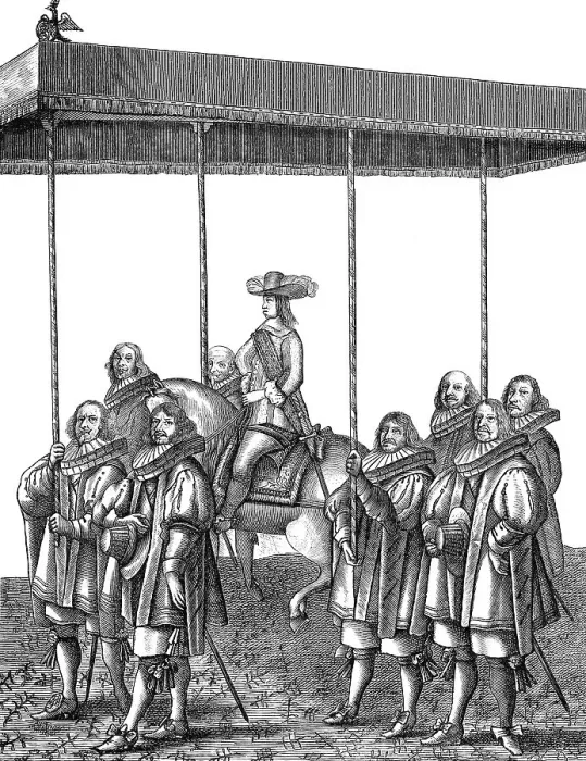 Framed Print : Receiving of Emperor Leopold I under a canopy in Nuremberg