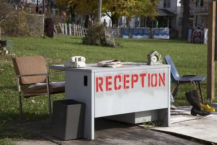 Framed Print : Reception desk, artwork at the Heidelberg Project