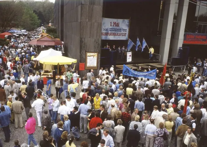 Framed Print : Recklinghausen. Cultural Folk Festival of the DGB on 1 May 1988