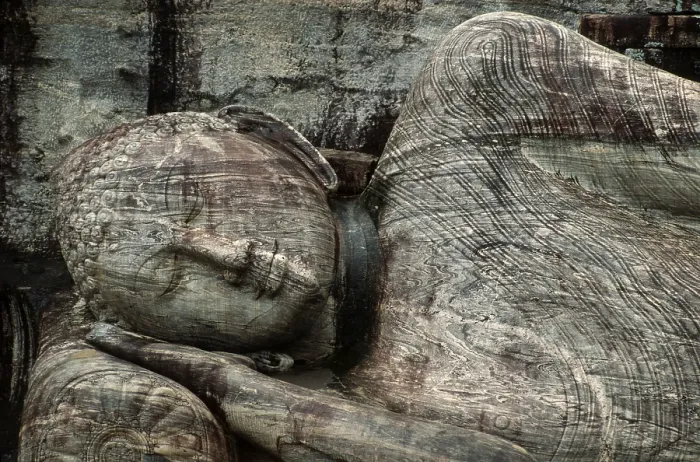Framed Print : Reclining Buddha statue, Gal Vihara