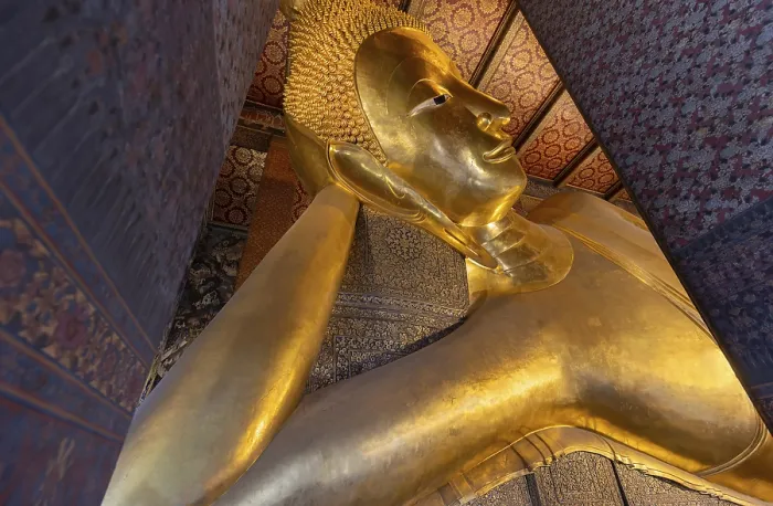 Framed Print : The Reclining Buddha Wat Pho Temple in Bangkok near Grand Palace