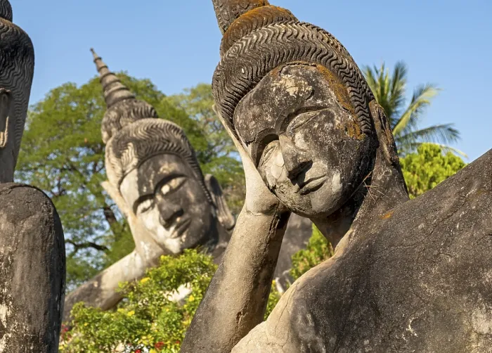 Framed Print : Two Reclining Buddhas, Xieng Khuan Buddha Park