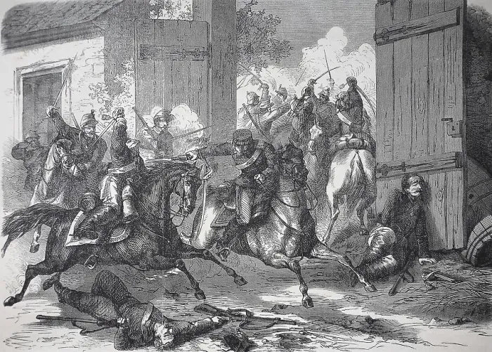 Framed Print : The Recognition Battle at Niederbronn on 26th July
