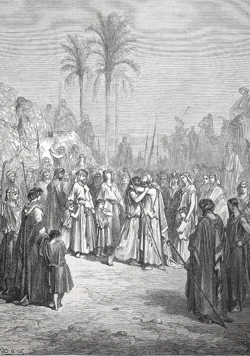 Framed Print : The Reconciliation of Jacob and Esau