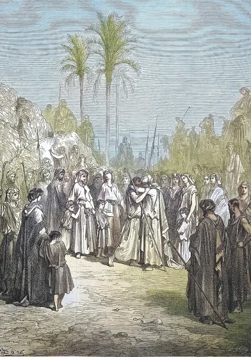Framed Print : The reconciliation of Jacob and Esau