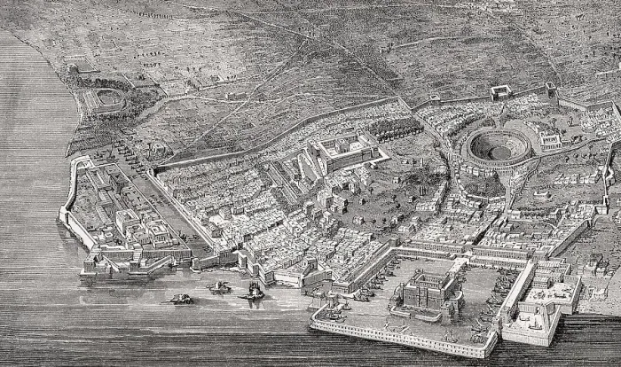 Framed Print : Reconstruction of the ancient city of Utica