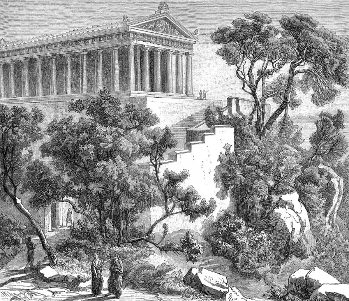Framed Print : Reconstruction of the Doric Poseidon temple of Poseidon Framed Print : Reconstruction of the Doric Poseidon temple of Poseidon