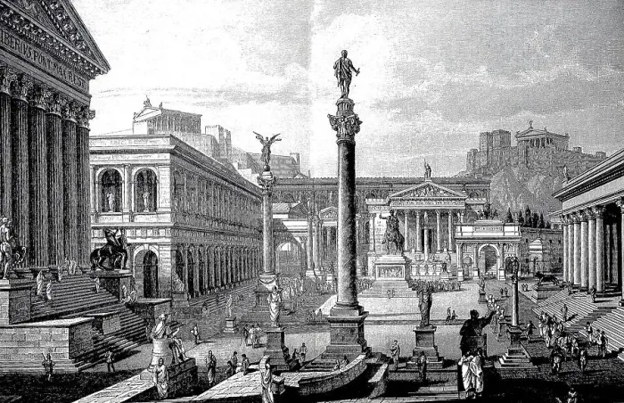 Framed Print : A reconstruction of the Forum Romanum