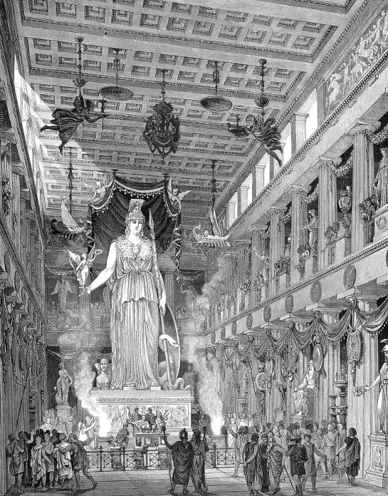 Framed Print : Reconstruction of the Parthenon-Temple