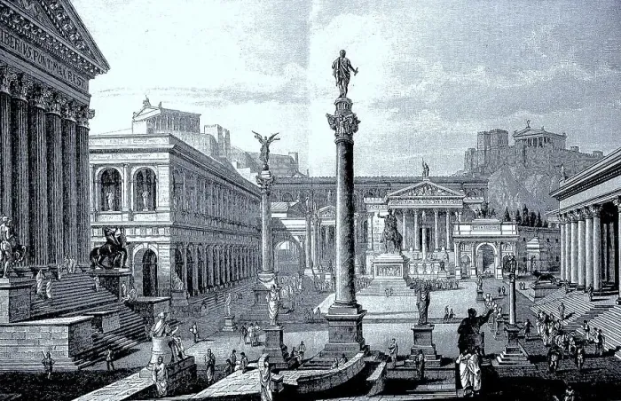 Framed Print : A reconstruction of the Roman Forum