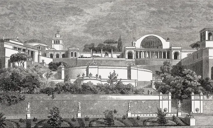 Framed Print : Reconstruction of the Villa Jovis