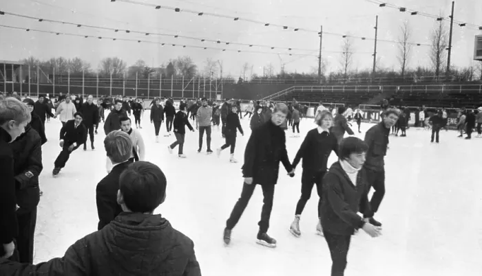 Framed Print : Recreational fun on the ice rink