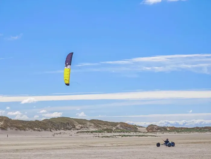 Framed Print : Recreational sport Beach kiting on the edge of the national park and UNESCO World Heritage Site Framed Print : Recreational sport Beach kiting on the edge of the national park and UNESCO World Heritage Site