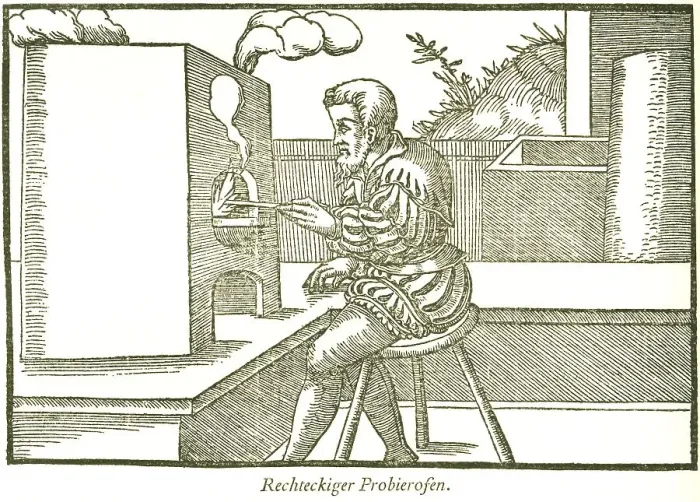 Framed Print : Rectangular tasting furnace, historical representation from Georgius Agricola Framed Print : Rectangular tasting furnace, historical representation from Georgius Agricola