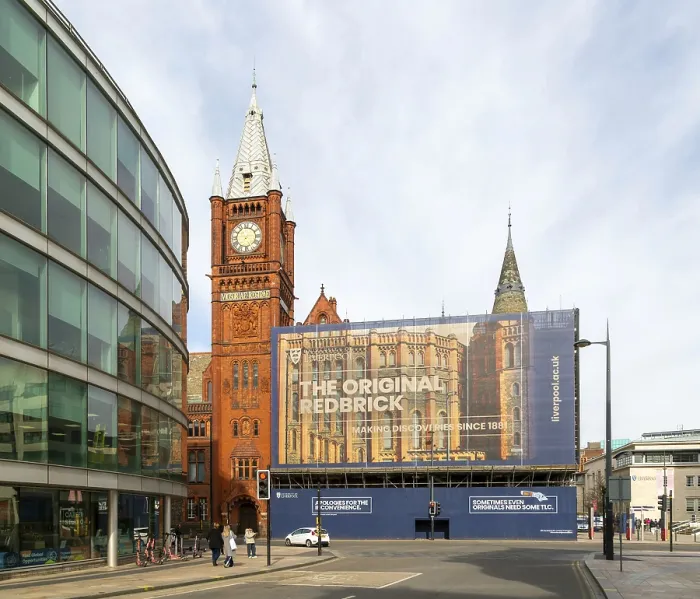 Framed Print : Red brick Victoria buildings clocktower and renovation of art gallery