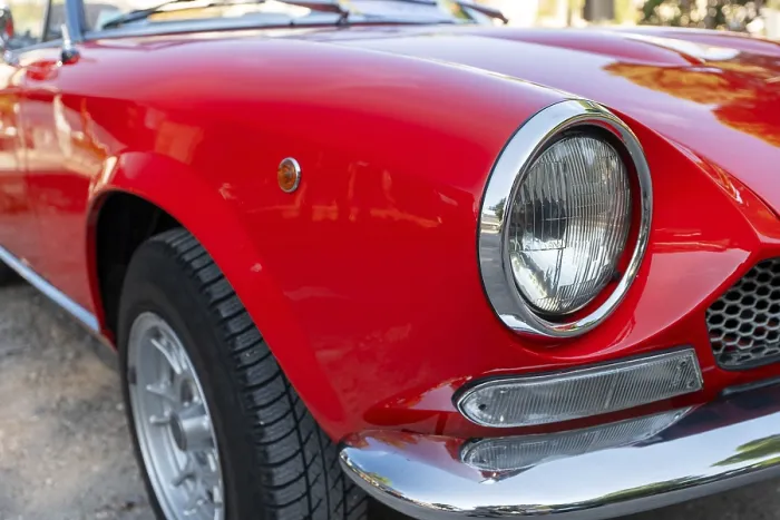 Framed Print : Red classic car in the park Framed Print : Red classic car in the park