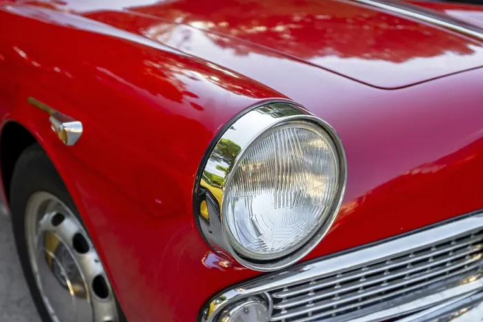 Framed Print : Red classic car in the park Framed Print : Red classic car in the park