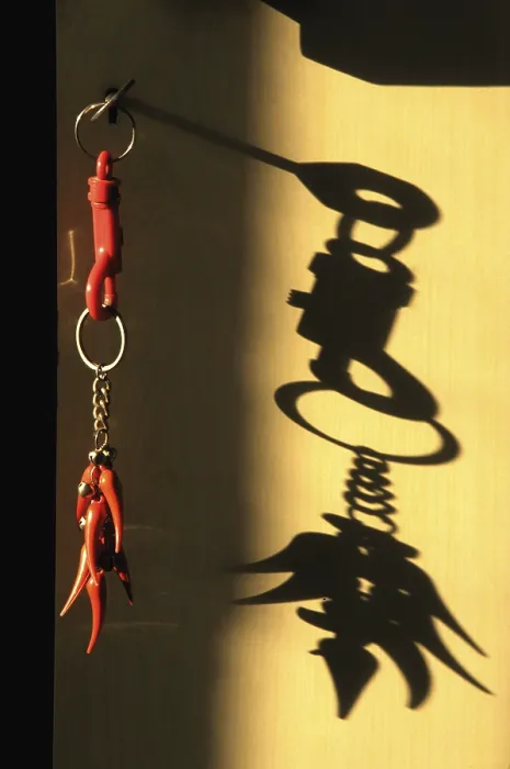 Framed Print : Red keychain and shadow 17th-March-2010