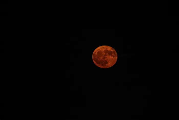 Framed Print : Red full moon in the black night sky Framed Print : Red full moon in the black night sky