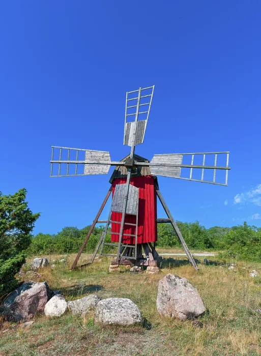 Framed Print : Red windmill, Kristinelund, Oland