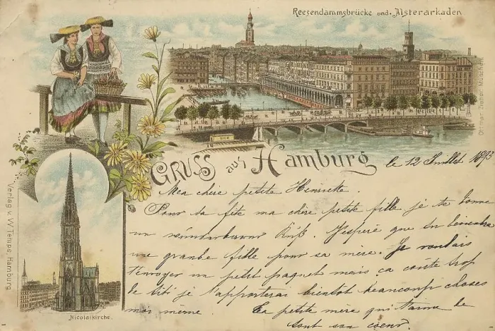 Framed Print : Reesendammbruecke, Alster Arcades Framed Print : Reesendammbruecke, Alster Arcades