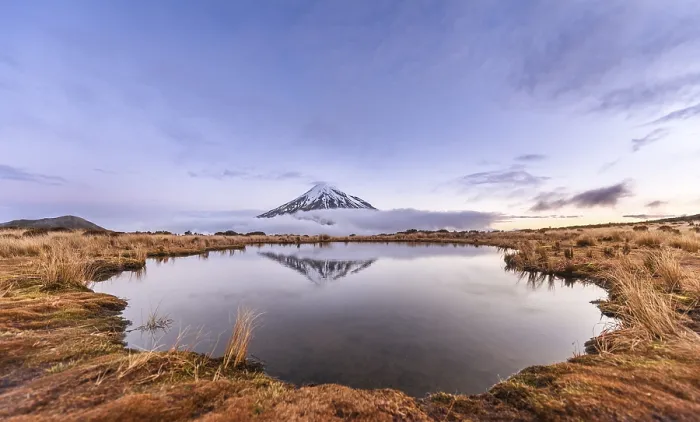 Framed Print : Reflection in Pouakai Tarn lake