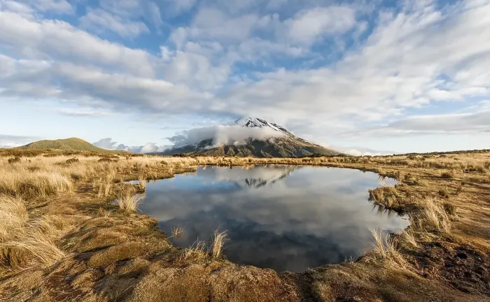 Framed Print : Reflection in Pouakai Tarn, stratovolcano Mount Taranaki or Mount Egmont Framed Print : Reflection in Pouakai Tarn, stratovolcano Mount Taranaki or Mount Egmont