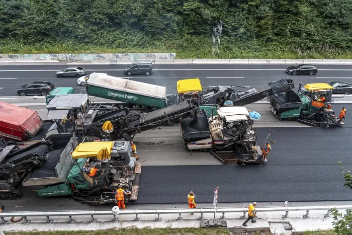 Framed Print : Rehabilitation of the A52 motorway near Essen