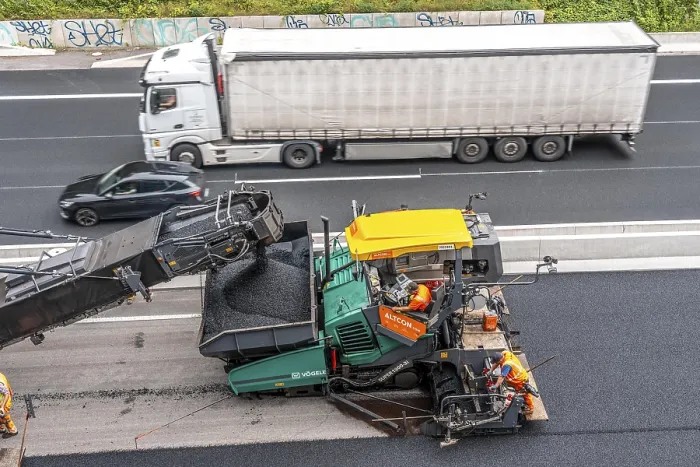 Framed Print : Rehabilitation of the A52 motorway near Essen
