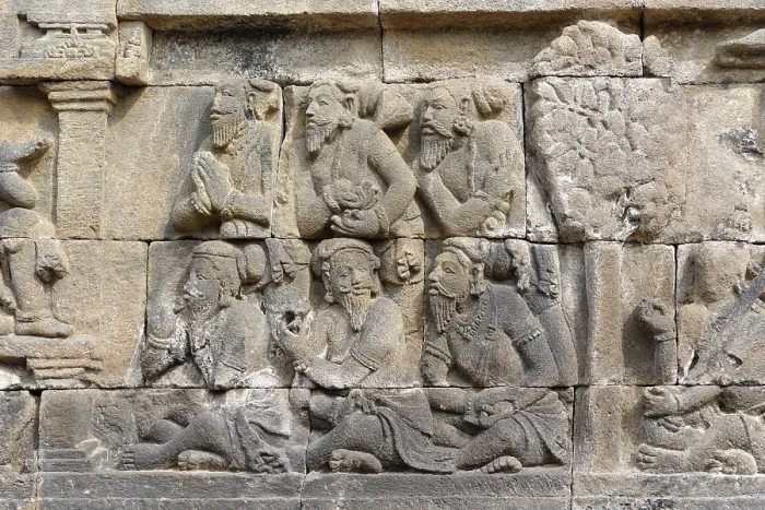 Framed Print : Relief, Borobudur Temple, Gopalan