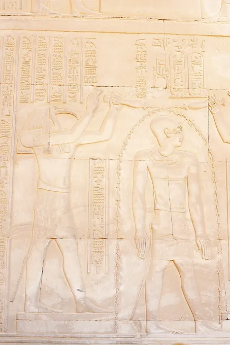 Framed Print : Relief on the double temple of Kom Ombo