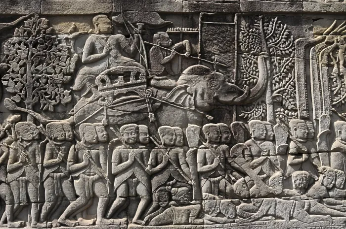 Framed Print : Relief, Terrace of the Elephants