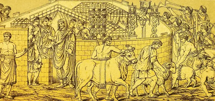 Framed Print : Relief on Trajan's Column, Forum Traiani or Foro di Traiano, Trajan's Forum, Roman standard, brass instrument Roman tuba, tubics, population, cattle, cattle, sheep, supply, food, tents, accommodation, ancient Rome, Italy