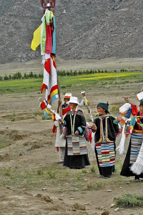 Framed Print : Religious festivity near Lhasa, Tibet, Asia Framed Print : Religious festivity near Lhasa, Tibet, Asia