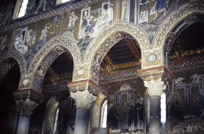 Framed Print : Religious wall paintings in the Norman cathedral of Monreale, Cathedral of Monreale, near Palermo, Sicily, Italy, in 1999, Europe Framed Print : Religious wall paintings in the Norman cathedral of Monreale, Cathedral of Monreale, near Palermo, Sicily, Italy, in 1999, Europe