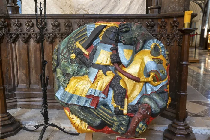 Framed Print : Replica roof boss inside Exeter cathedral church Framed Print : Replica roof boss inside Exeter cathedral church