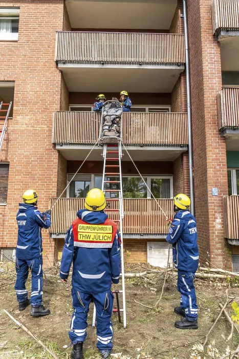 Framed Print : Rescue and recovery of people after a drone attack on residential buildings in a civil defence scenario