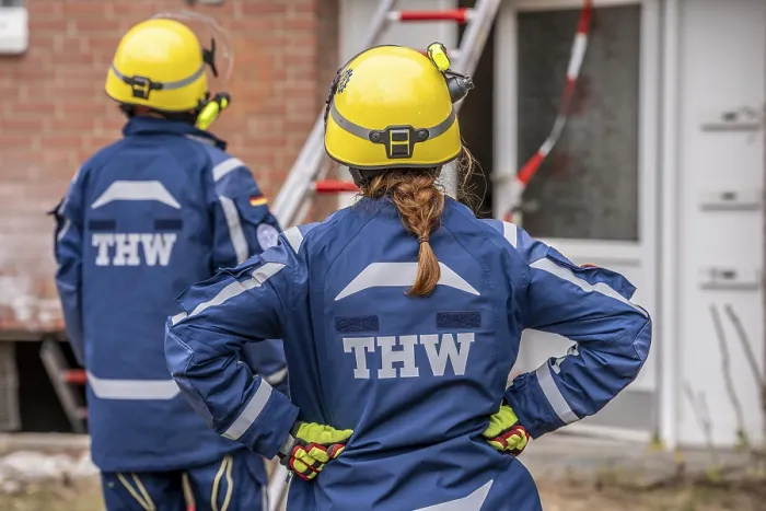Framed Print : Rescue and recovery of people after a drone attack on residential buildings in a civil defence scenario