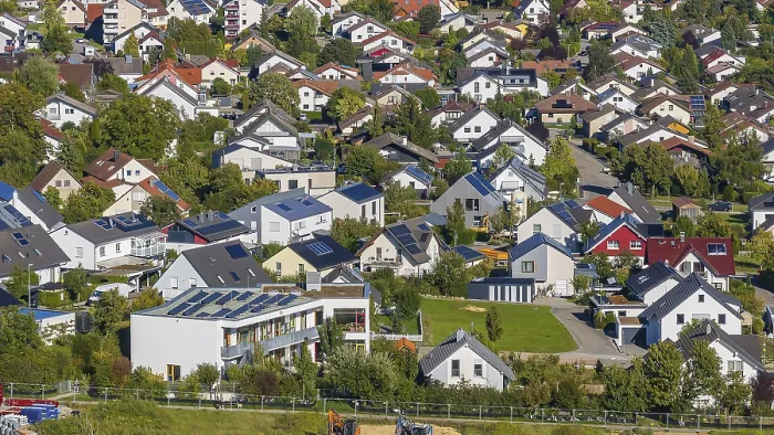 Framed Print : Residential area in the municipality of Motzingen