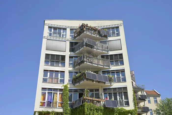 Framed Print : Residential building, balcony power station