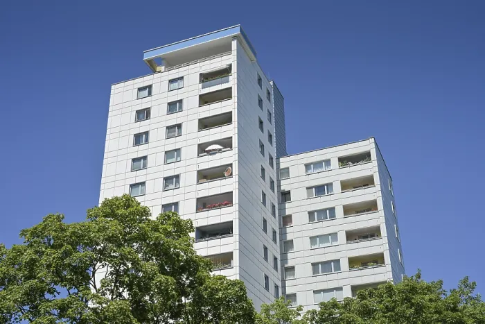 Framed Print : Residential building, Plattenbau Framed Print : Residential building, Plattenbau