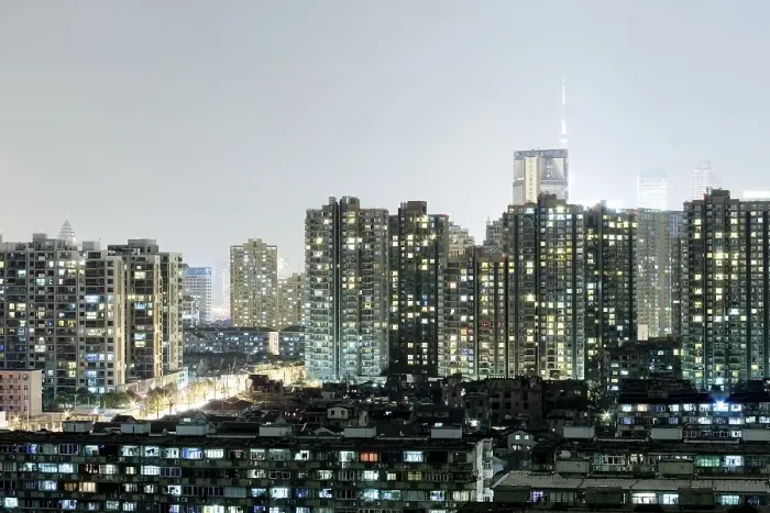 Framed Print : Residential district at night, Puxi