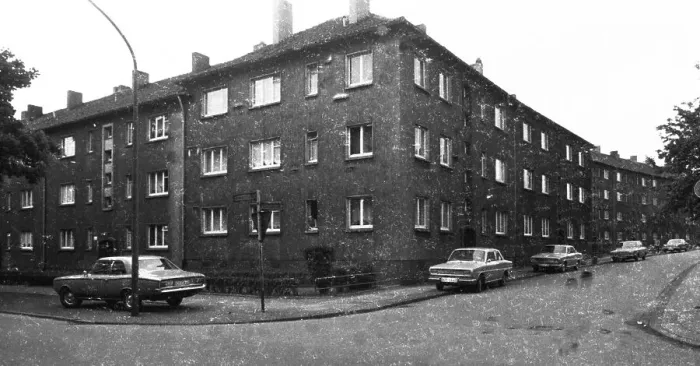 Framed Print : The residents of this old housing estate in a district of Bottrop complain