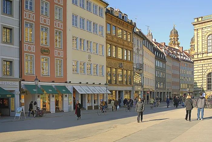 Framed Print : Residenzstrasse, pedestrian zone