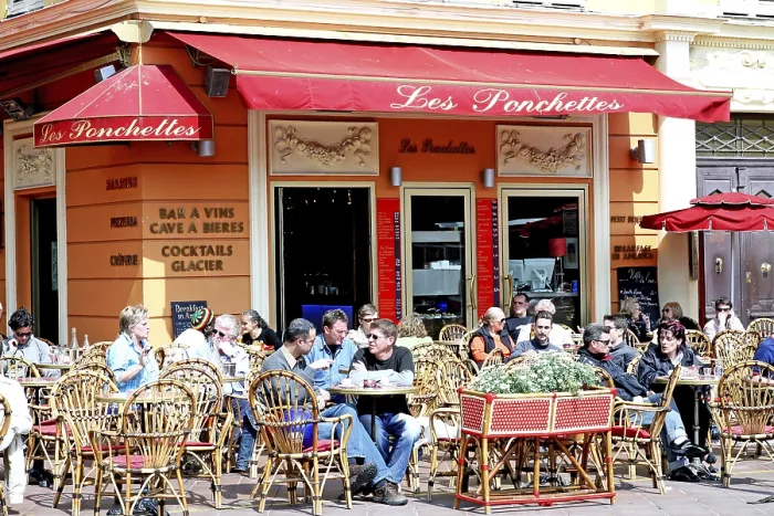 Framed Print : Restaurant Les Ponchettes, popular place Framed Print : Restaurant Les Ponchettes, popular place