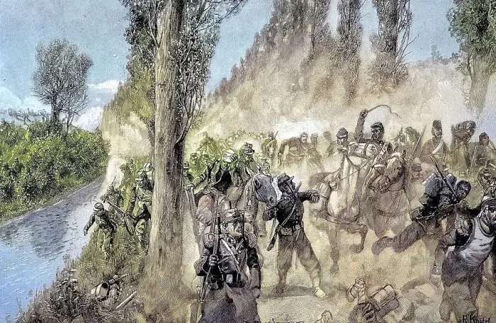 Framed Print : Retreat of the French at Gravelotte Framed Print : Retreat of the French at Gravelotte