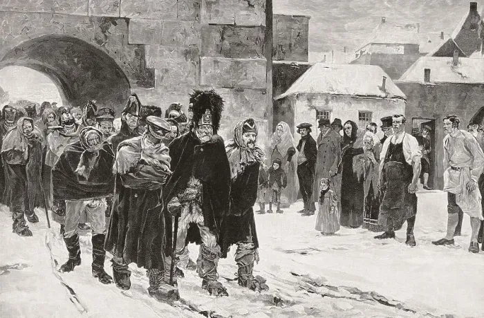 Framed Print : Retreat of Napoleon's remaining Grande Armee