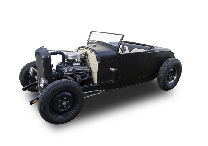 Framed Print : Retro-styled open car isolated over white background Framed Print : Retro-styled open car isolated over white background